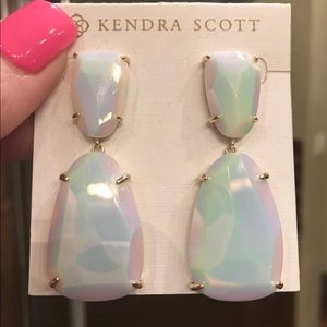White Iridescent Kendra Scott earrings
